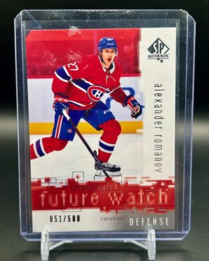 2020-21 SP Authentic 2000-01 Retro Future Watch Alexander Romanov Rookie #RFW-14 /500 Montreal Canadiens