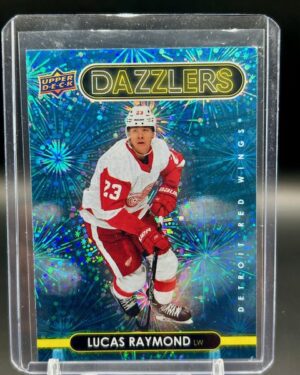 Lucas Raymond Upper Deck Series 2 Dazzlers Blue 2021-22 rookie card #DZ-68