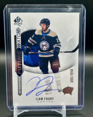 Liam Foudy SP Authentic Future Watch Auto 2020-21 rookie card #192 /999