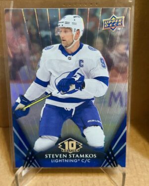 Steven Stamkos Base #9 2024-25 UD Tim Hortons 10th Edition NHL hockey card, ideal for Tampa Bay Lightning collectors and Tim Hortons set builders.