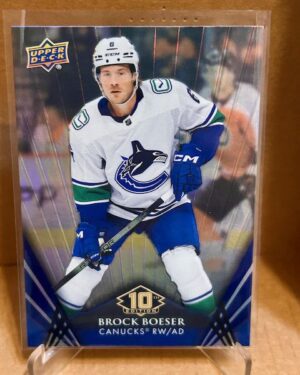 Brock Boeser Base #110 2024-25 UD Tim Hortons 10th Edition NHL hockey card, ideal for Vancouver Canucks collectors and Tim Hortons set builders.