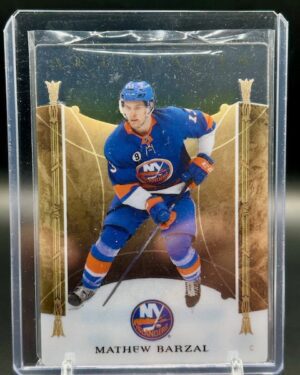 2022-23 Upper Deck Artifacts Mathew Barzal Clear Cut Leather #119 New York Islanders hockey card