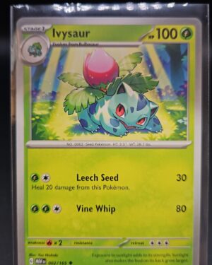 Ivysaur 002/165 from Scarlet & Violet 151, English Pokémon card, uncommon rarity, featuring vibrant artwork and collector appeal