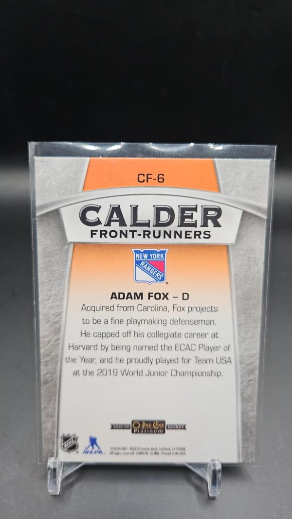 2019-20 O-Pee-Chee Platinum Calder Front-Runners Adam Fox #CF-6 Rookie RC - Image 2