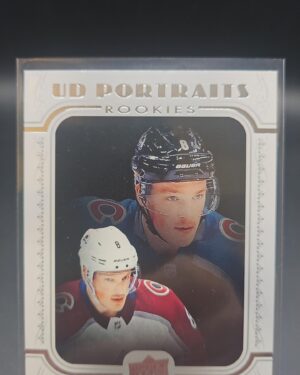 2019-20 Upper Deck Series 1 Portraits Cale Makar #P-50, Avalanche rookie card, UD Portraits RC, NHL rookie, Upper Deck hockey