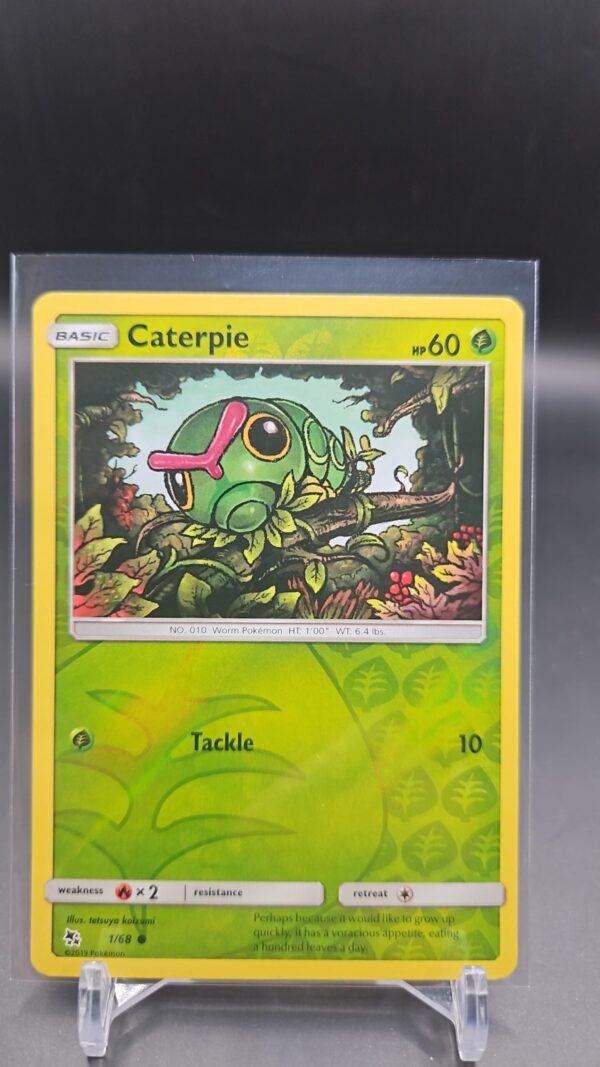 Reverse Holo Caterpie 1/68 Common Hidden Fates Pokemon TCG