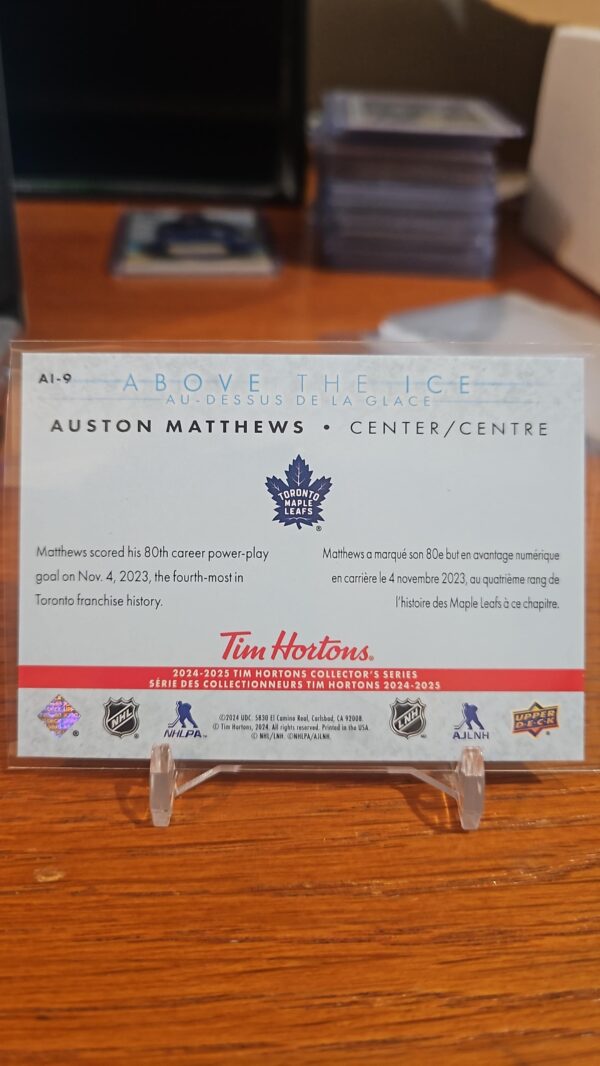 2024-25 UD Tim Hortons ABOVE THE ICE AUSTON MATTHEWS #AI-9 - Image 2