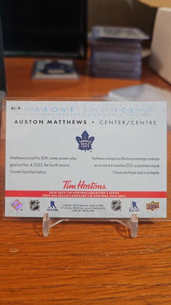 2024-25 UD Tim Hortons ABOVE THE ICE AUSTON MATTHEWS #AI-9 - Image 2
