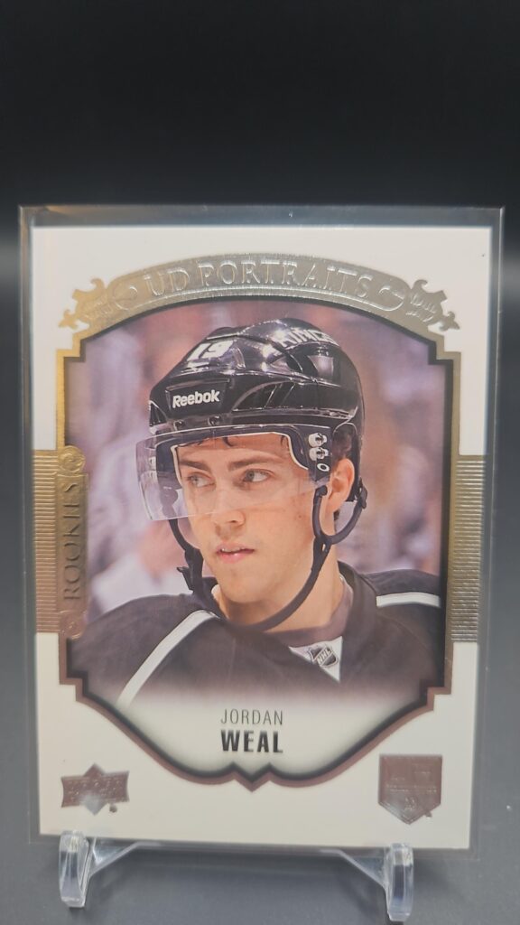 2015-16 Upper Deck Series 2 UD Rookie Portraits Jordan Weal #P-93, Kings rookie card, Series 2 UD Rookie Portraits RC, NHL rookie, Upper Deck hockey