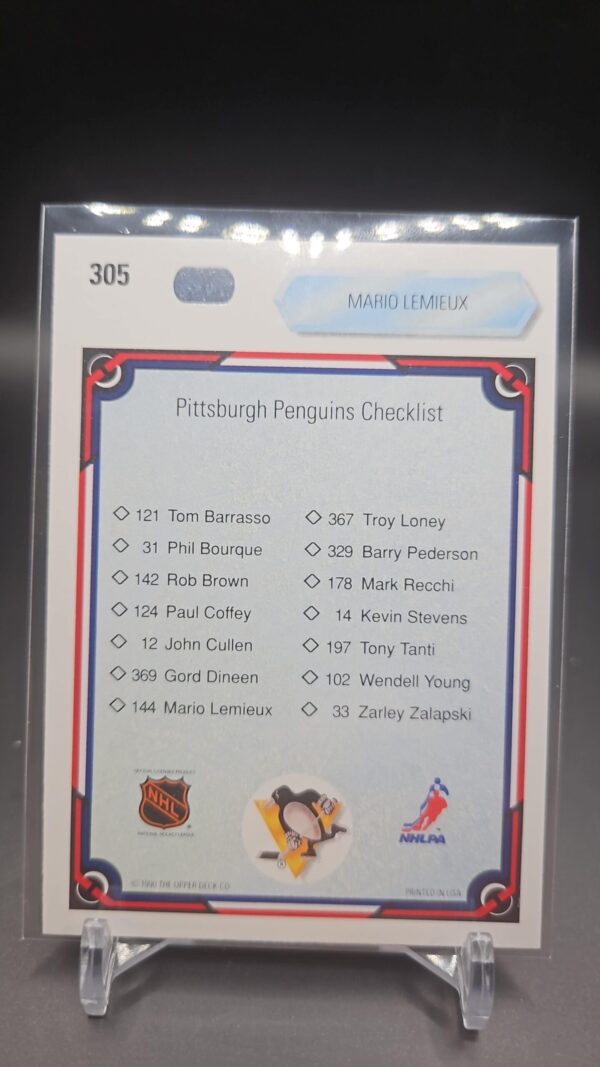 1990-91 Upper Deck The Collector's Choice Mario Lemieux #305 - Image 2