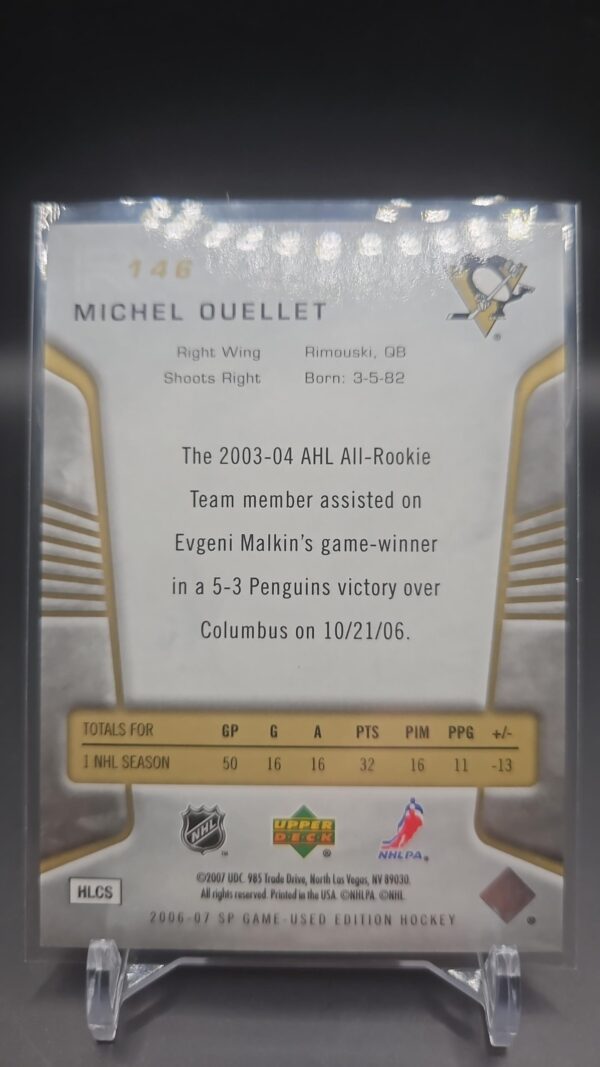 2006-07 SP GAME USED ROOKIES #146 MICHEL OUELLET /999 - Image 2