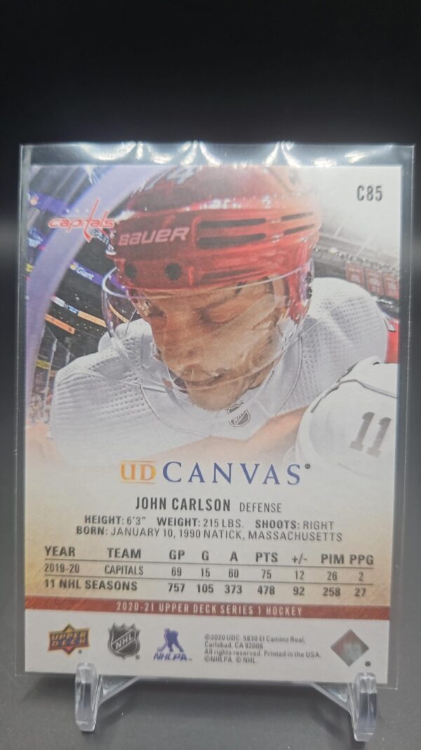 2020-21 Upper Deck UD Canvas John Carlson Washington Capitals #C85 - Image 2