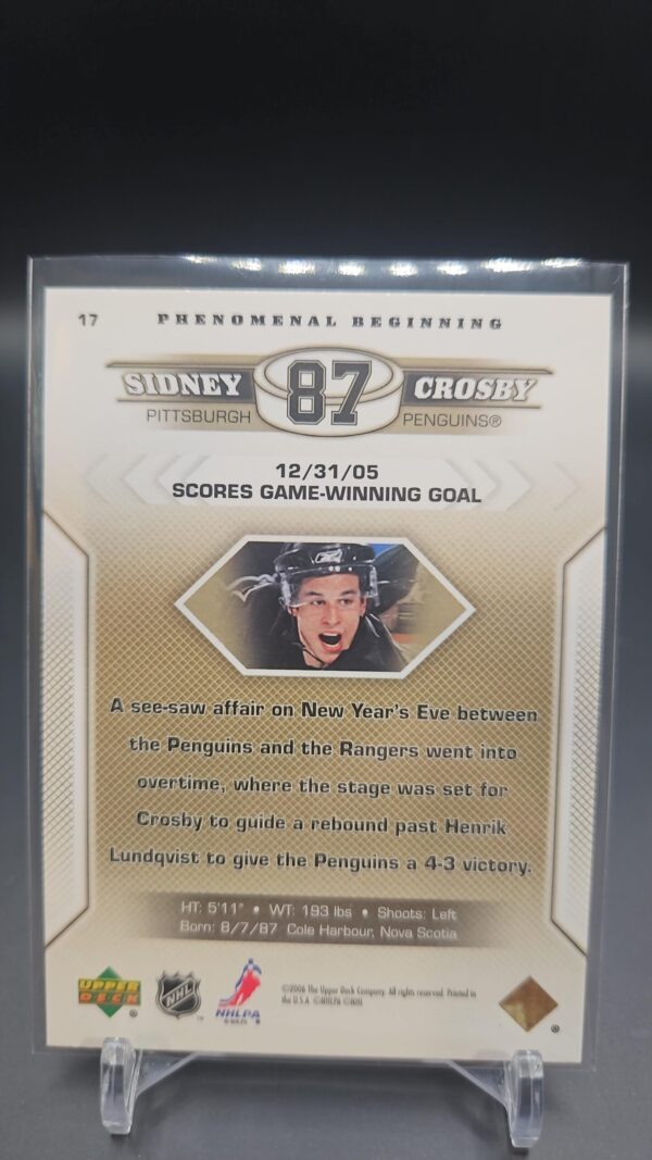 2005-06 Upper Deck Phenomenal Beginnings #17 Sidney Crosby - Image 2