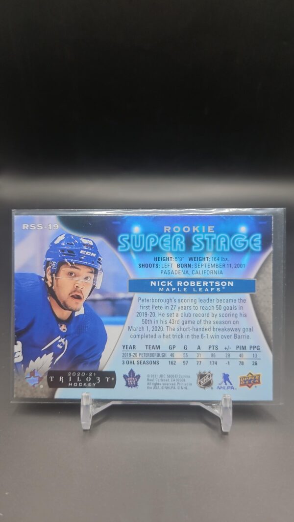 2020-21 Upper Deck Trilogy Rookie Super Stage Nick Robertson - Image 2