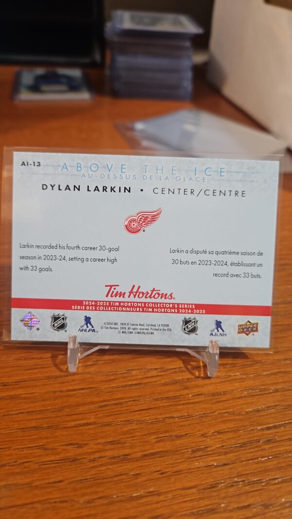 2024-25 UD Tim Hortons ABOVE THE ICE DYLAN LARKIN #AI-13 - Image 2