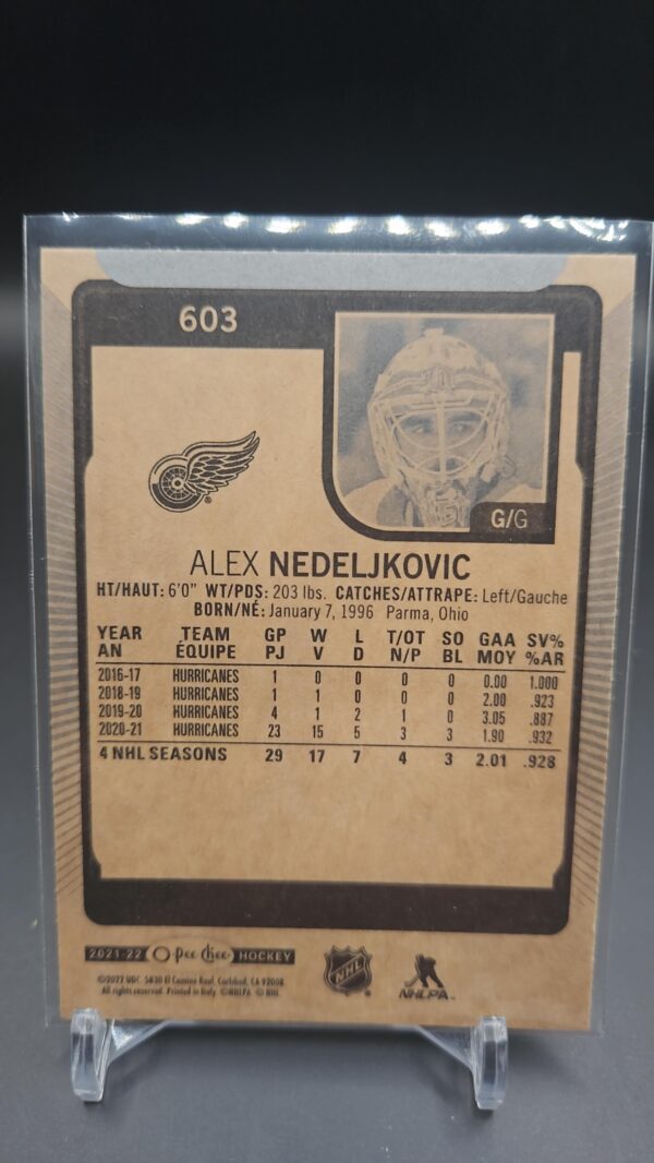 2021-22 Upper Deck Series 2 O-Pee-Chee Update Alex Nedeljkovic #603 Detroit - Image 2