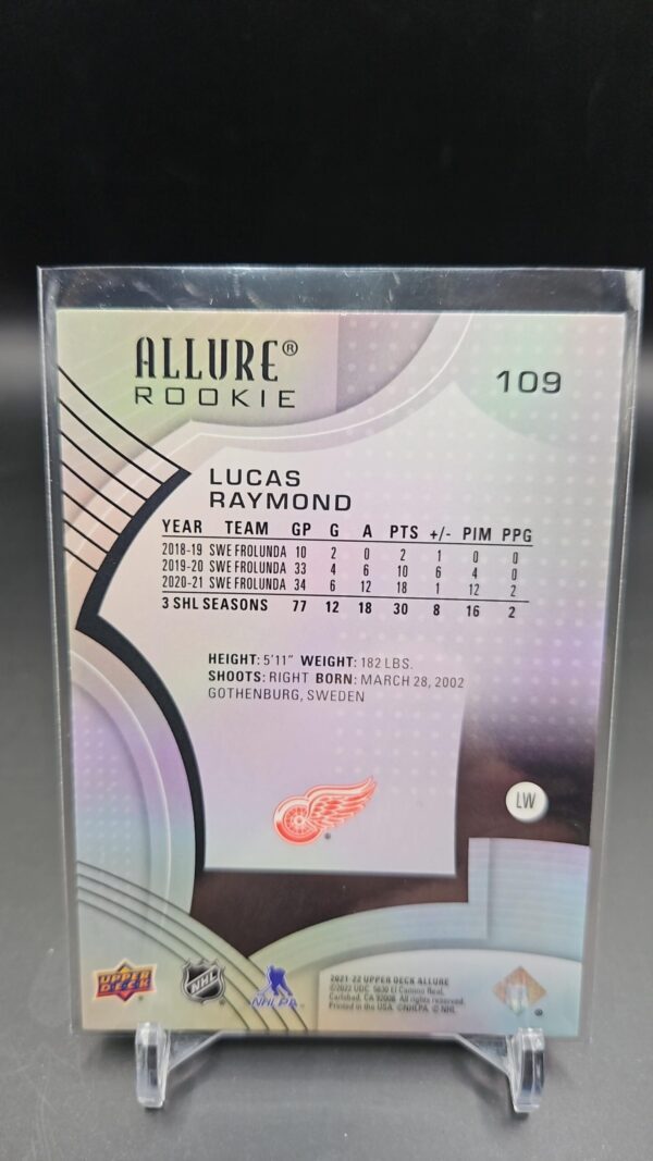 Lucas Raymond Rookie 2021-22 Upper Deck Allure #109 - Image 2