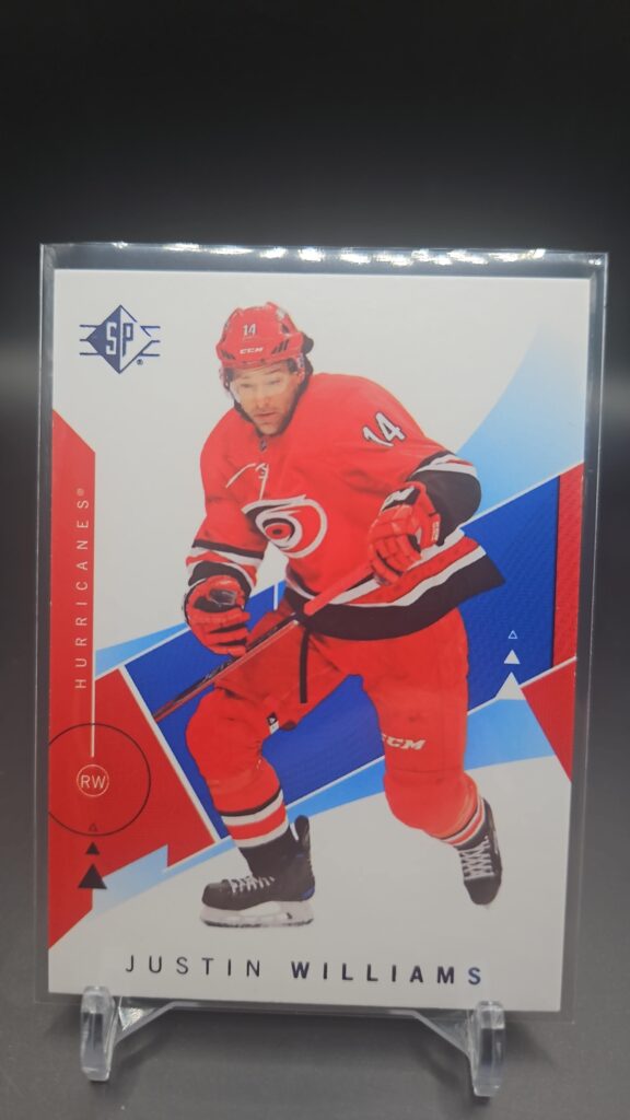 2018-19 SP Authentic Blue Parallel Justin Williams #19 Card
