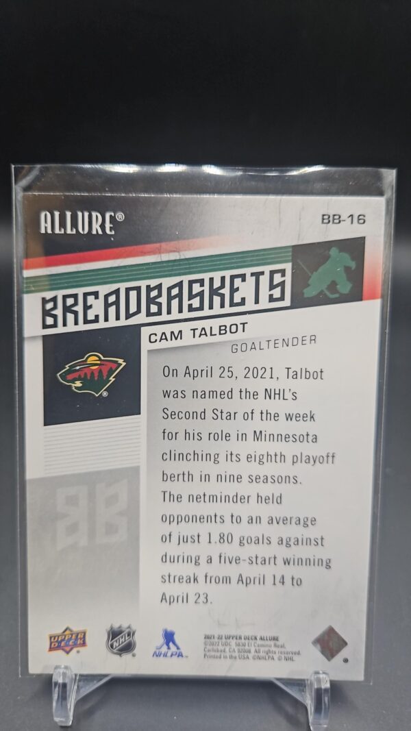 2021-22 Upper Deck Allure Breadbaskets Cam Talbot #BB-16 - Image 2