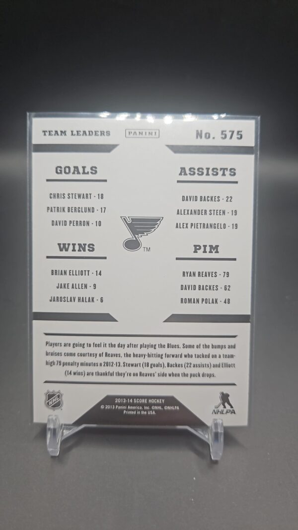 2013 Score #575 Elliott / Stewart / Backes / Reaves TL - Image 2