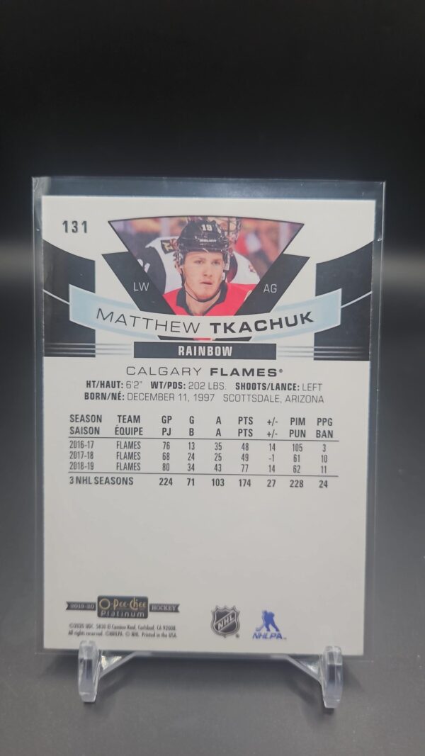 2019-20 O-Pee-Chee Platinum Rainbow Matthew Tkachuk Calgary Flames #131 - Image 2