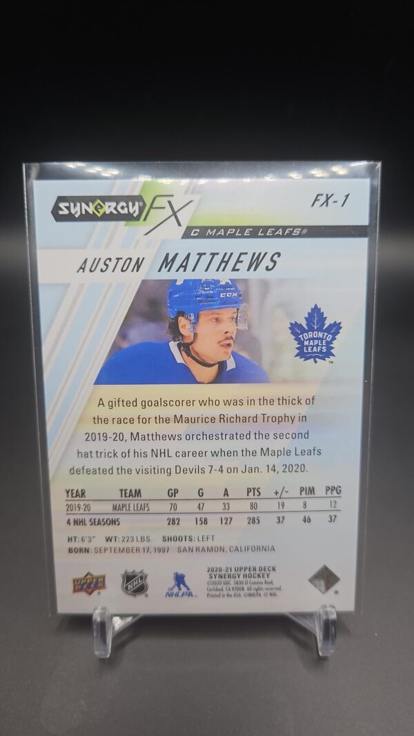 Auston Matthews 2020-21 Upper Deck Synergy FX #FX-1 Rare /749 - Image 2