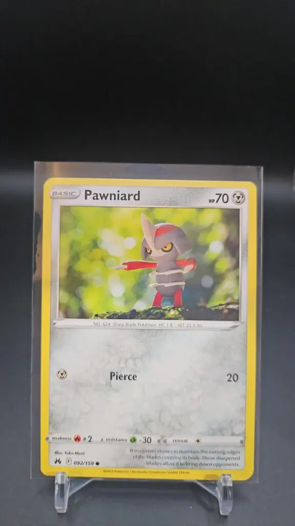 Pawniard 092/159, common card from Crown Zenith, Pokémon TCG, ideal for collectors and set completion.