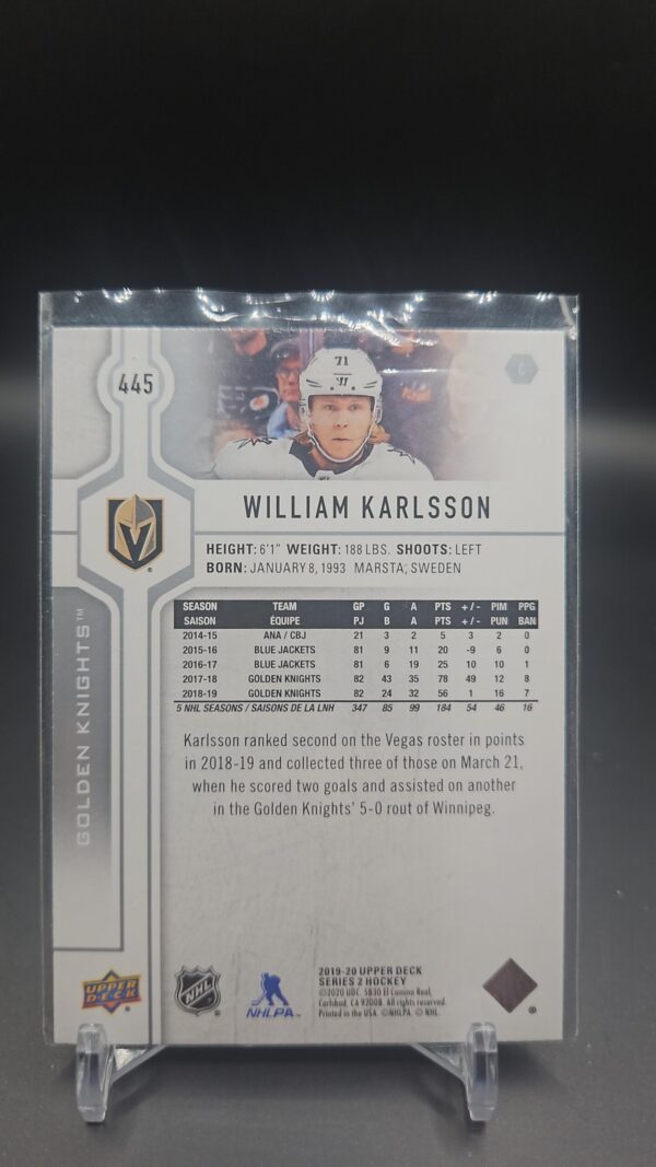 William Karlsson #445 - 2019-20 Series 2 - Base - Image 2