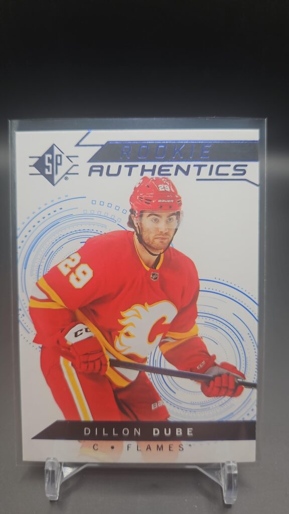 2018-19 SP Authentic Rookie Authentics Dillon Dube #103 Blue Parallel Card