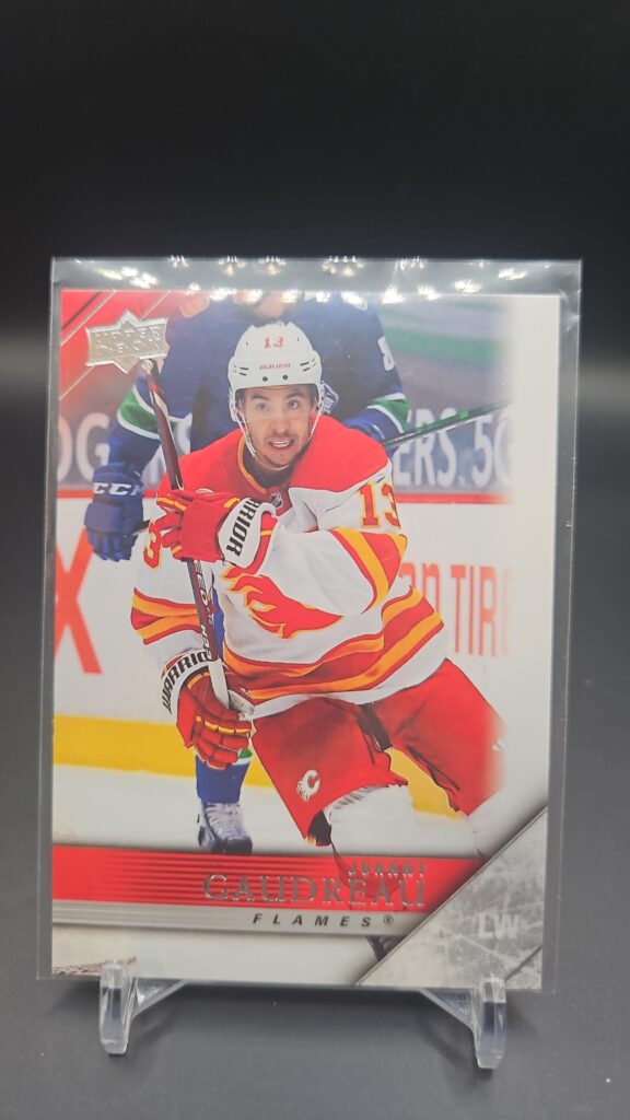 2020-21 Upper Deck Extended 05-06 Tribute Johnny Gaudreau #T-10, Flames card, 05-06 Tribute insert, Upper Deck hockey