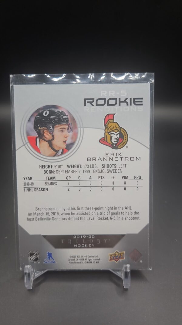 2019-20 Upper Deck Trilogy Renditions Erik Brannstrom Rookie #RR-5 Ottawa - Image 2