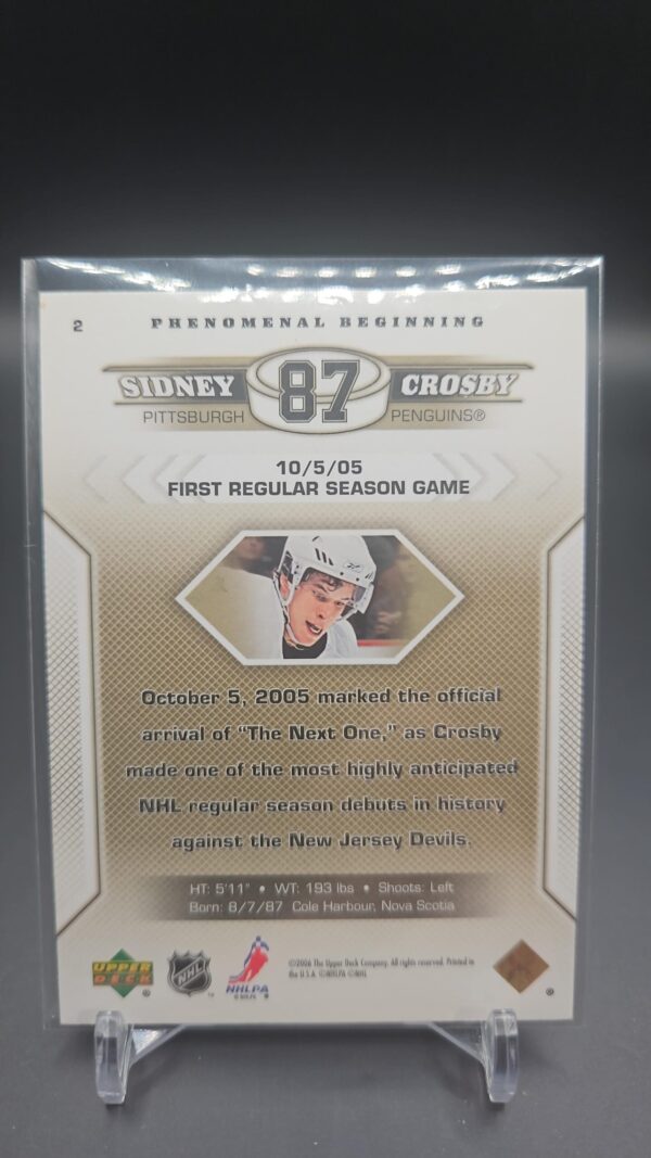 2005 Upper Deck Phenomenal Beginning Hockey Sidney Crosby #2 - Image 2