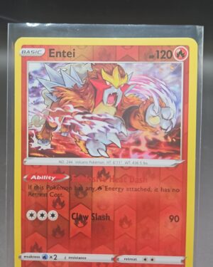 Entei 21/159 Reverse Holo Rare Crown Zenith Pokémon TCG Card Front