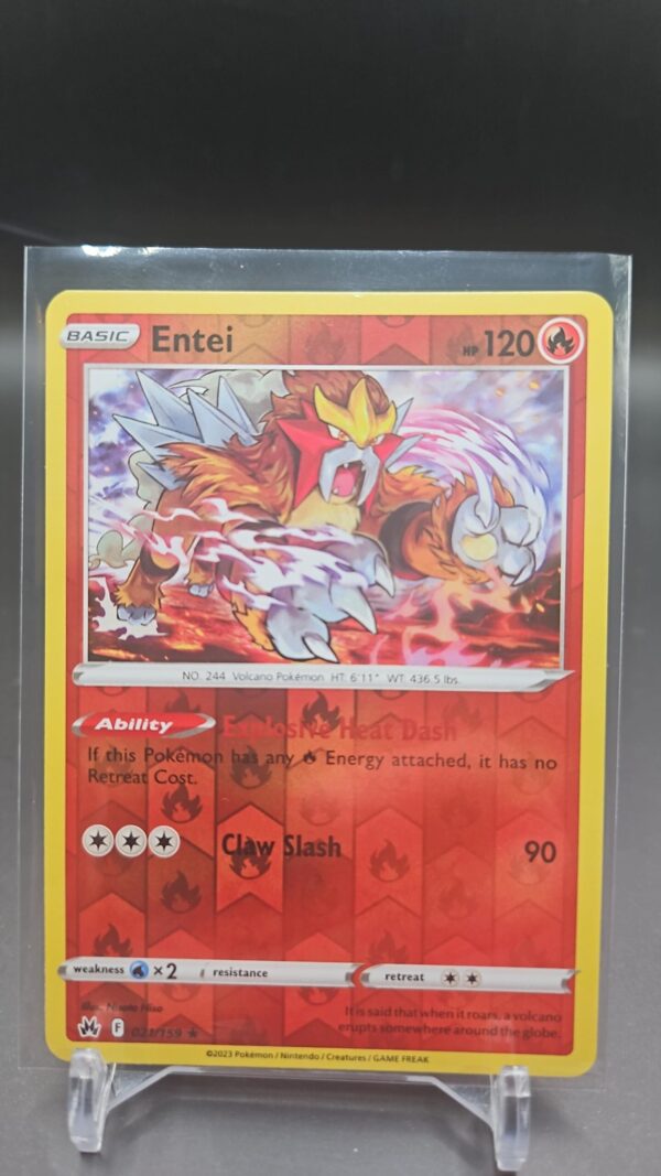 Entei 21/159 Crown Zenith Reverse Holo Rare Pokémon TCG