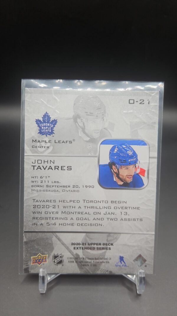 2020-21 UD Extended Series Ovation #O-21 John Tavares Toronto Maple Leafs - Image 2