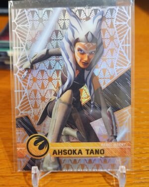 2017 Topps Star Wars High Tek #12 Ahsoka Tano Pattern 2 Form 1, a premium acetate card with intricate design, perfect for Star Wars and Clone Wars collectors.