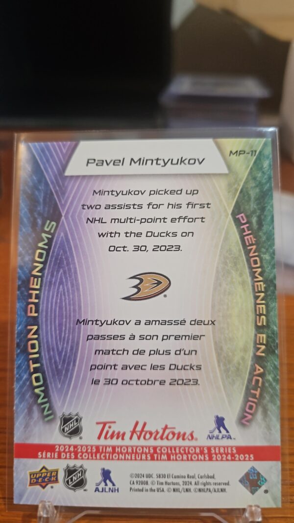 2024-25 Tim Hortons IN MOTION PHENOMS PAVEL MINTYUKOV # MP-11 - Image 2