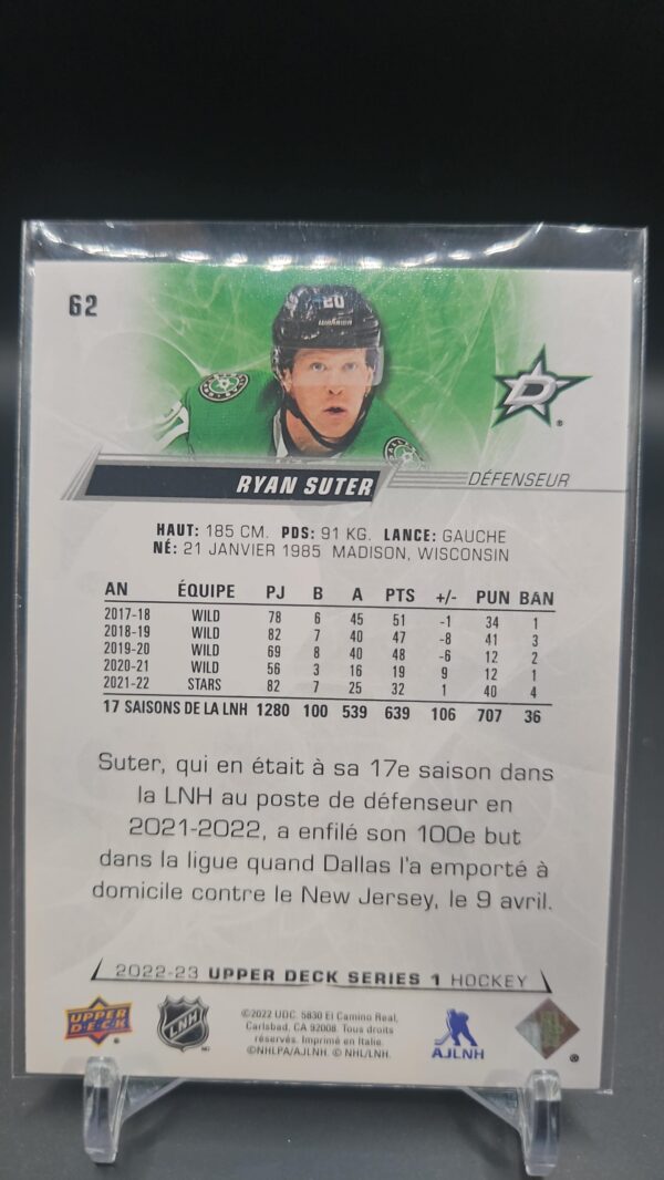 2022-23 Series 1 Base French #62 Ryan Suter - Dallas Stars - Image 2