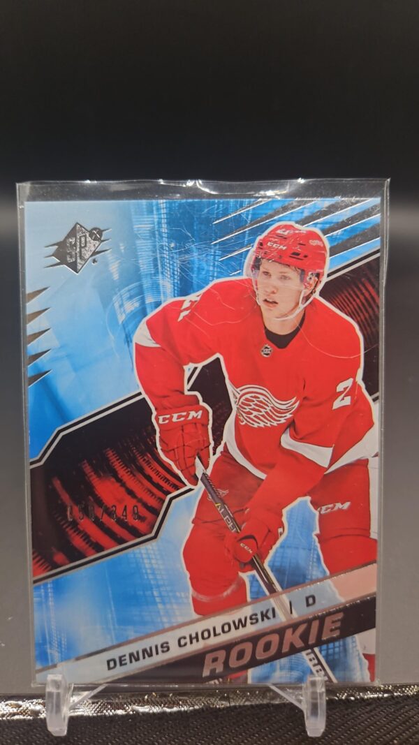 2018-19 SPX Rookie Card # R-DC Dennis Cholowski Detroit Red Wings /349