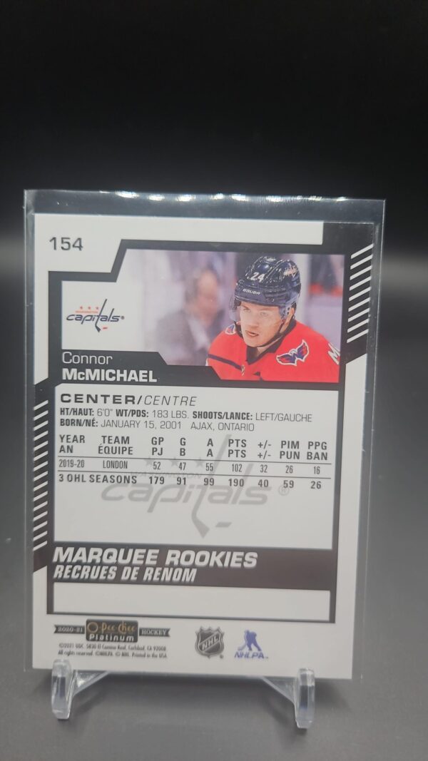 2020-21 O-pee-chee Platinum Connor McMichael Marquee Rookies RC #154 - Image 2