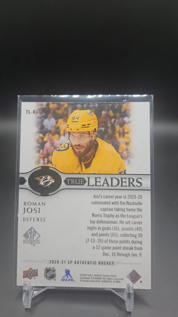 2022-23 SP Authentic True Leaders Roman Josi Nashville Predators #TL-RJ - Image 2