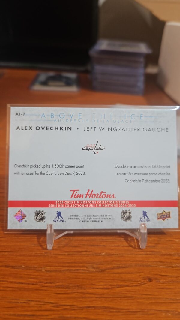 2024-25 UPPER DECK TIM HORTONS ALEX OVECHKIN ABOVE THE ICE AI-7 - Image 2