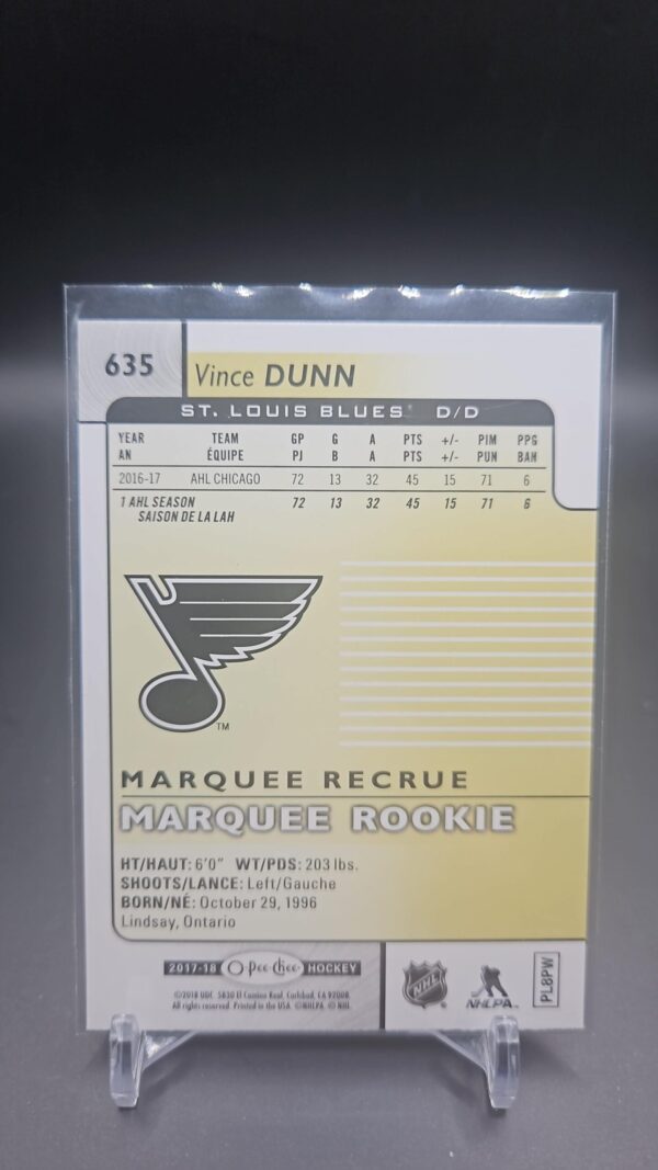 2017-18 O-Pee-Chee Rainbow #635 Vince Dunn Rookie Card - Image 2