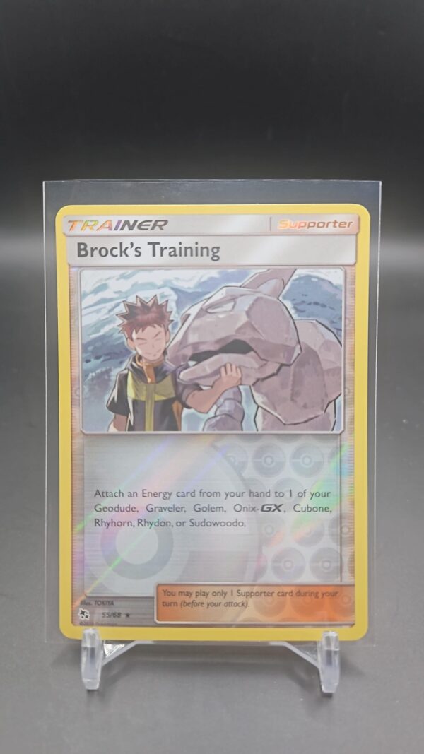 Reverse Holo Brock's Training 55/68 Hidden Fates Pokemon TCG
