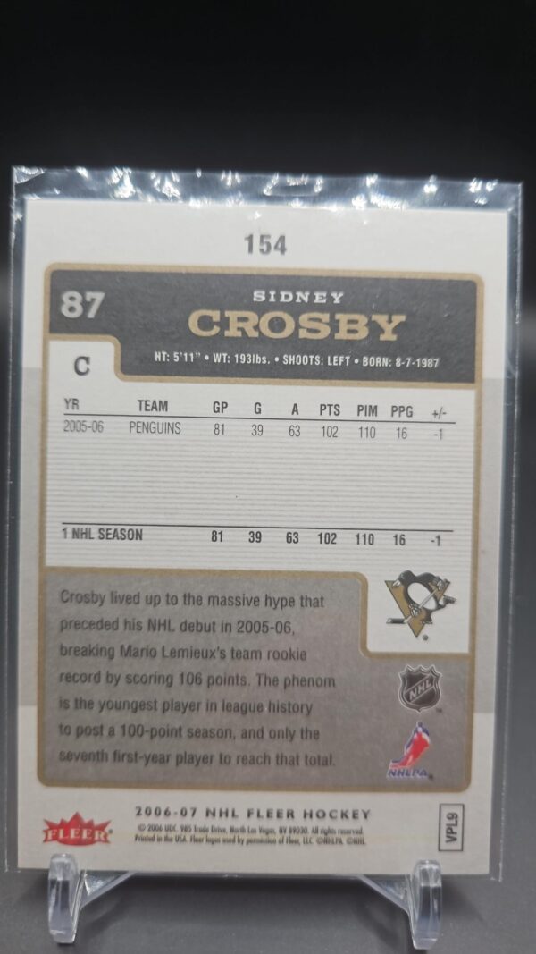Sidney Crosby 2006-07 Fleer hockey #154 Pittsburgh Penguins - Image 2
