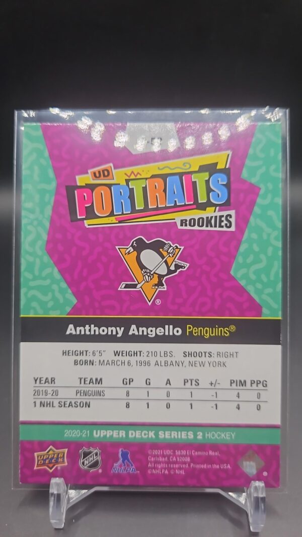 2020-21 Upper Deck UD Portraits Anthony Angello Rookie #P-52 - Image 2