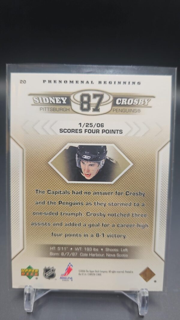 2005-06 Upper Deck Phenomenal Beginning Sidney Crosby #20 - Image 2