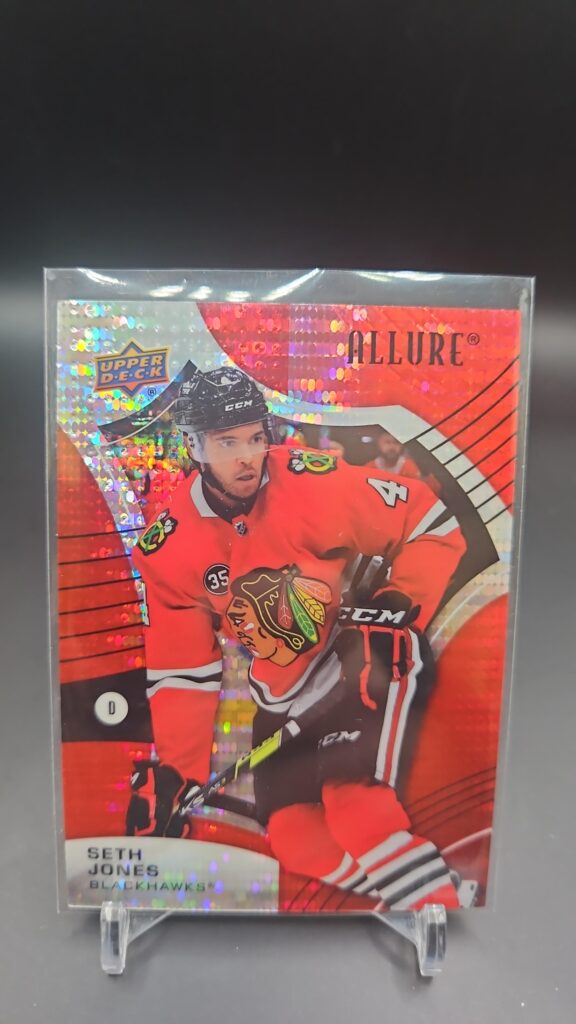 2021-22 Upper Deck Allure Red Rainbow Seth Jones #96, Blackhawks card, Red Rainbow parallel, Upper Deck hockey