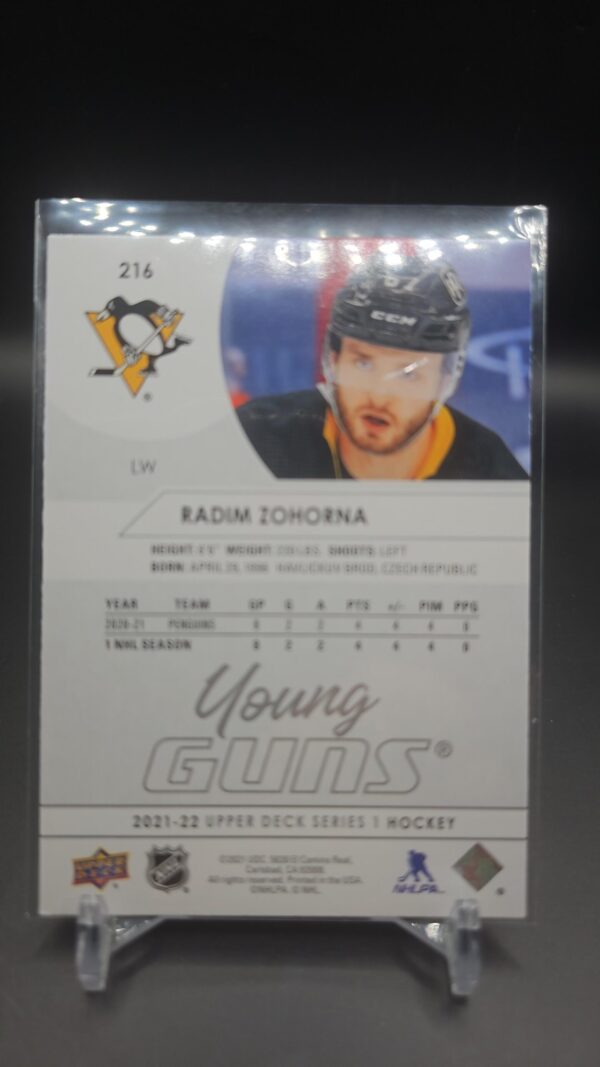 2021-22 Upper Deck Series 1 Young Guns Radim Zohorna #216 - Image 2