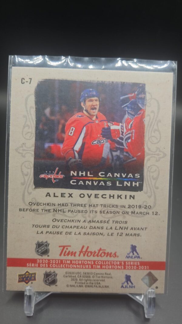 20-21 TIM HORTONS NHL CANVAS C-7 ALEX OVECHKIN WASHINGTON CAPITALS - Image 2